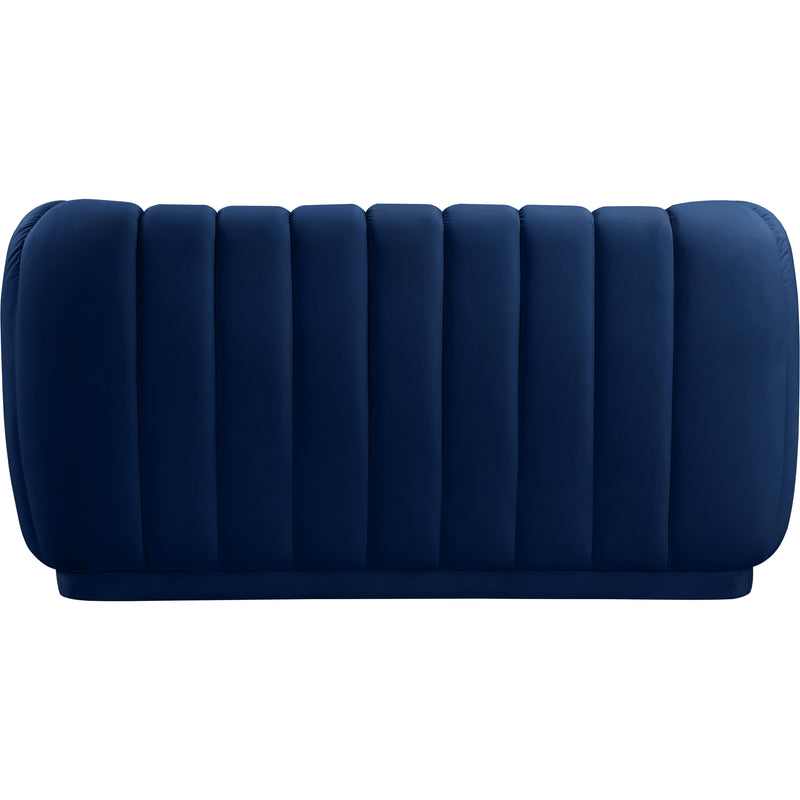 Meridian Dixie Navy Velvet Loveseat IMAGE 2