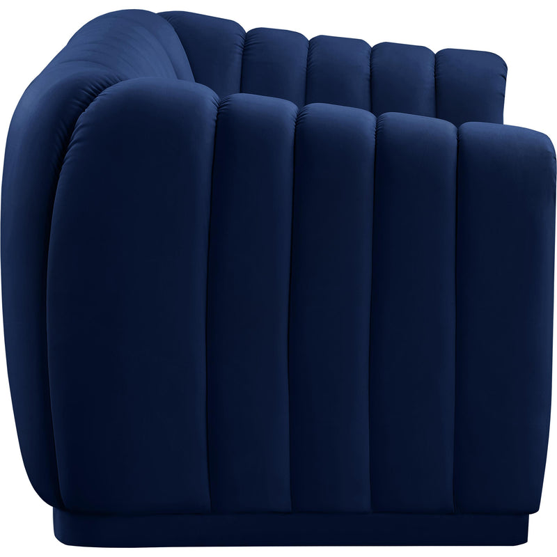 Meridian Dixie Navy Velvet Loveseat IMAGE 3