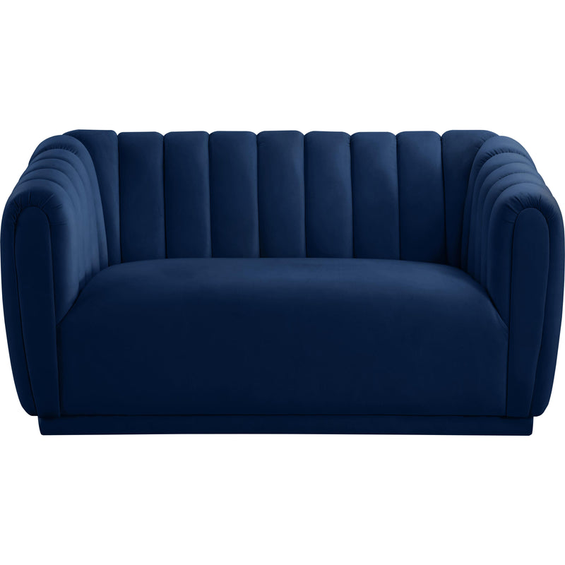 Meridian Dixie Navy Velvet Loveseat IMAGE 4