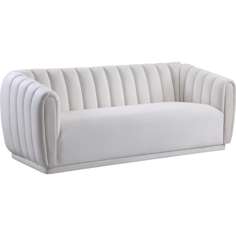 Meridian Dixie Cream Velvet Sofa IMAGE 1