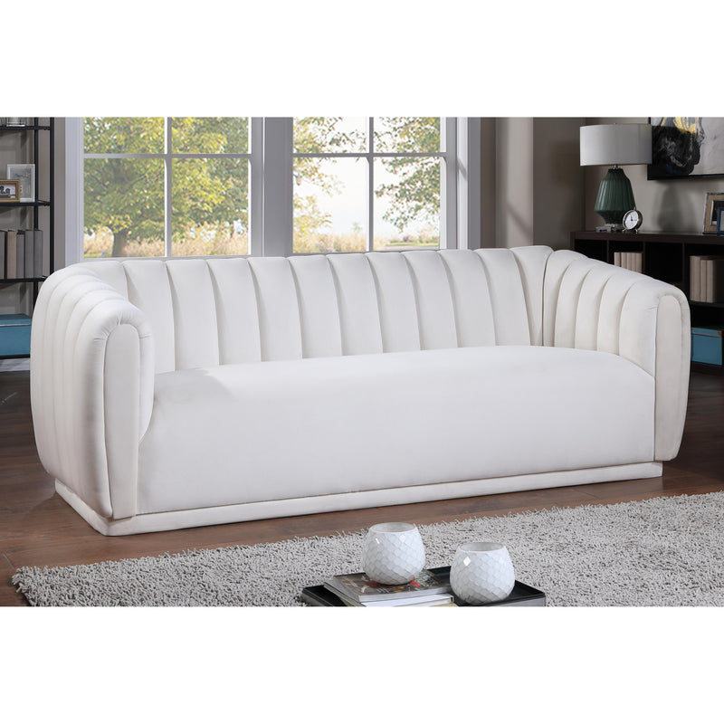 Meridian Dixie Cream Velvet Sofa IMAGE 6