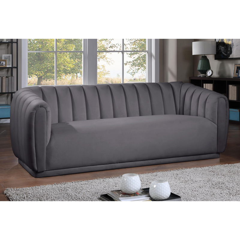 Meridian Dixie Grey Velvet Sofa IMAGE 6