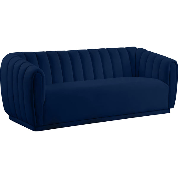 Meridian Dixie Navy Velvet Sofa IMAGE 1