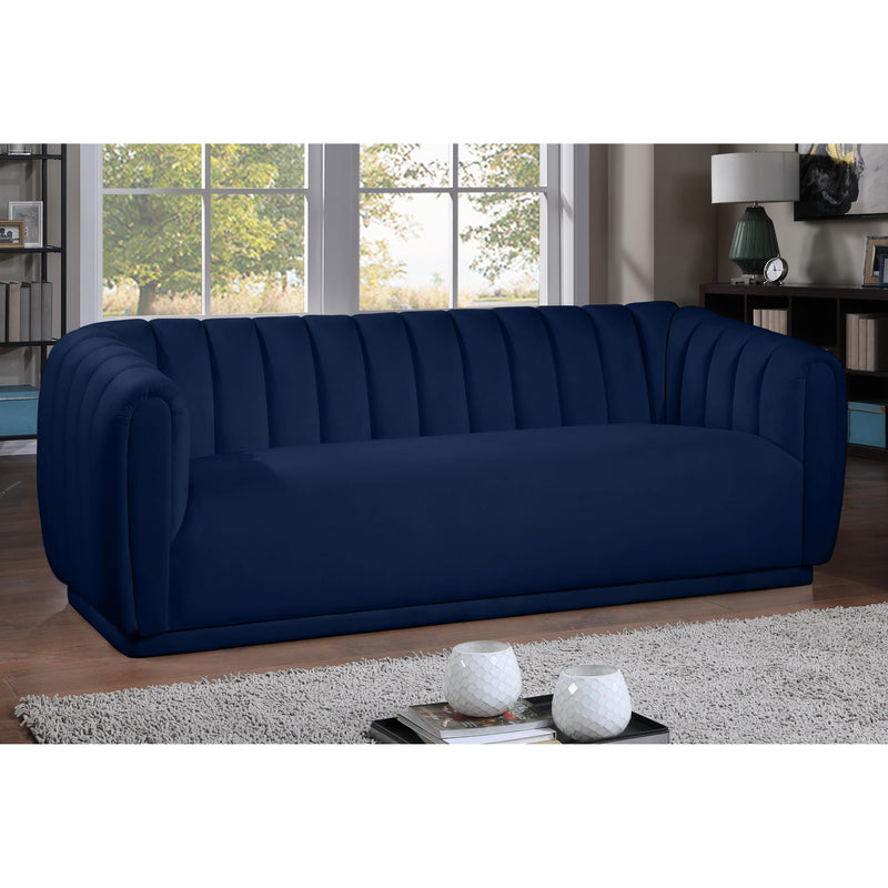 Meridian Dixie Navy Velvet Sofa IMAGE 6