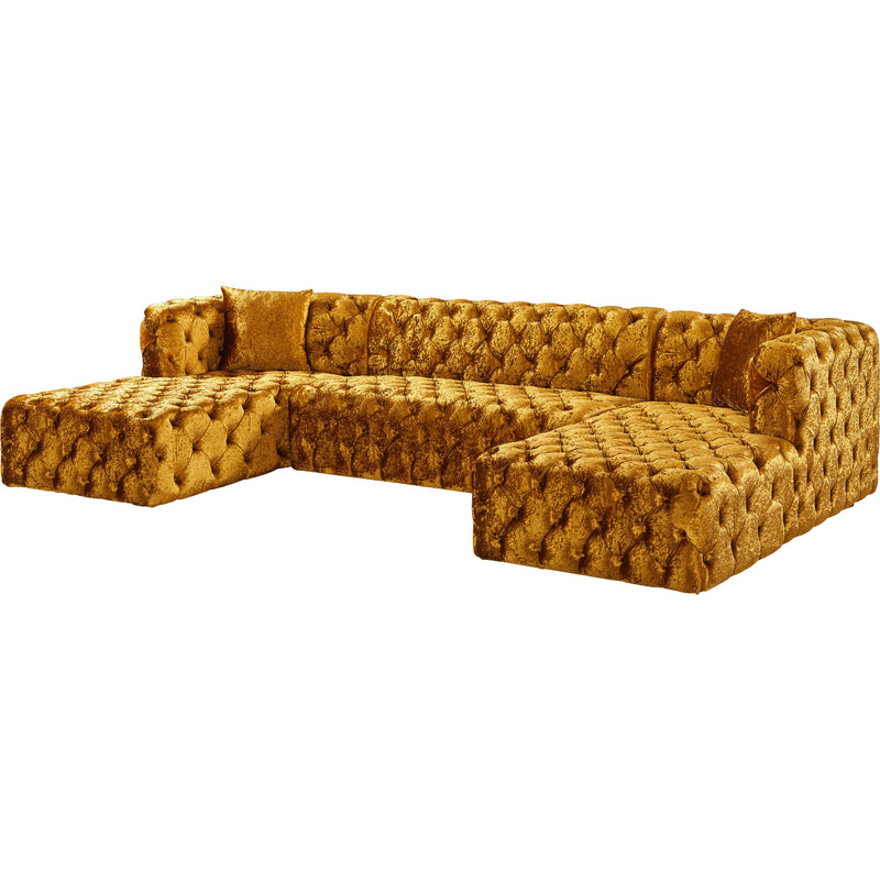 Meridian Coco Gold Velvet 3pc. Sectional (3 Boxes) IMAGE 10