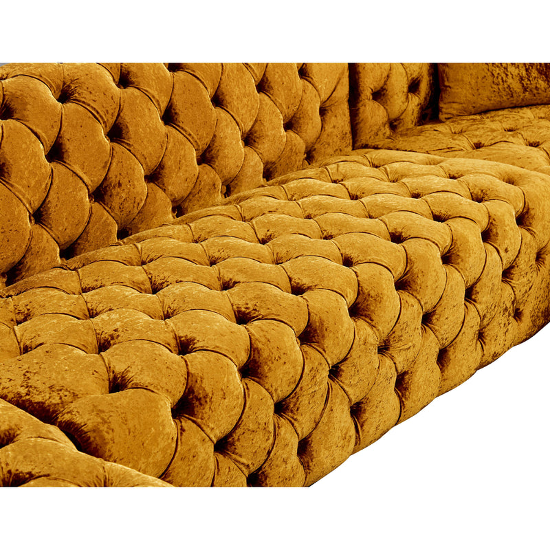 Meridian Coco Gold Velvet 3pc. Sectional (3 Boxes) IMAGE 11