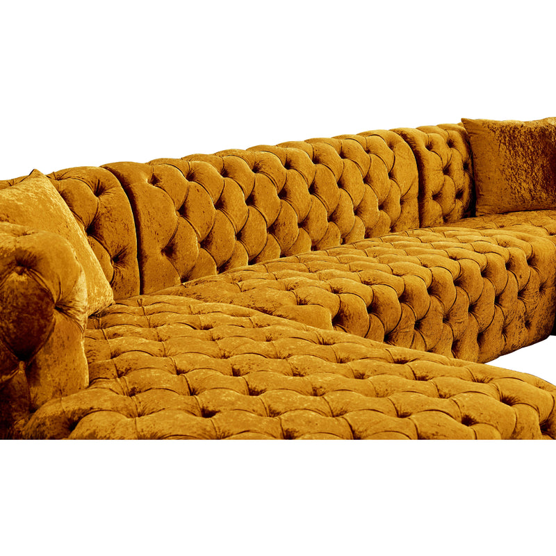 Meridian Coco Gold Velvet 3pc. Sectional (3 Boxes) IMAGE 13