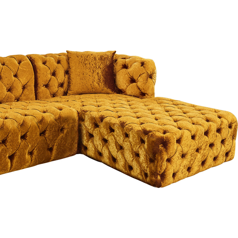 Meridian Coco Gold Velvet 3pc. Sectional (3 Boxes) IMAGE 14