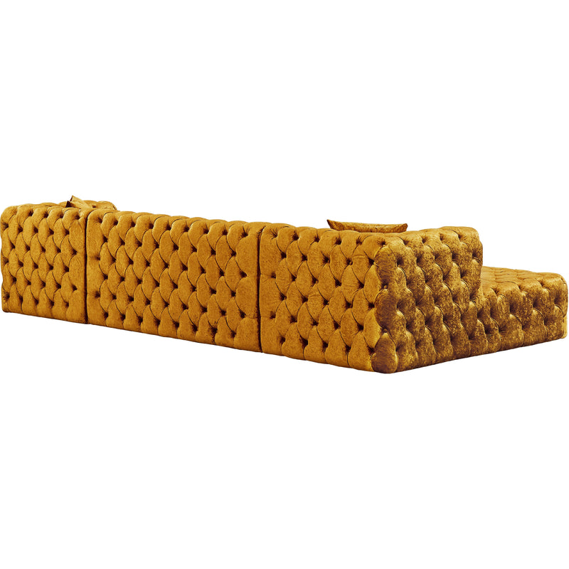Meridian Coco Gold Velvet 3pc. Sectional (3 Boxes) IMAGE 3