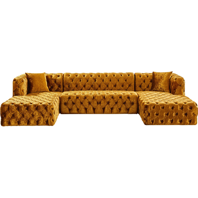 Meridian Coco Gold Velvet 3pc. Sectional (3 Boxes) IMAGE 4