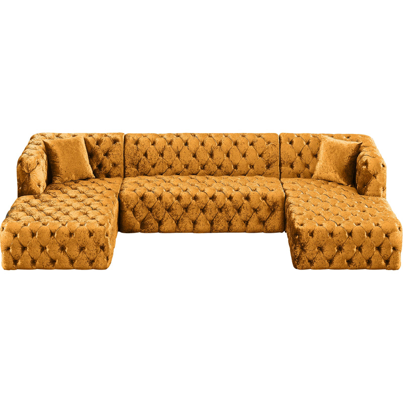Meridian Coco Gold Velvet 3pc. Sectional (3 Boxes) IMAGE 5