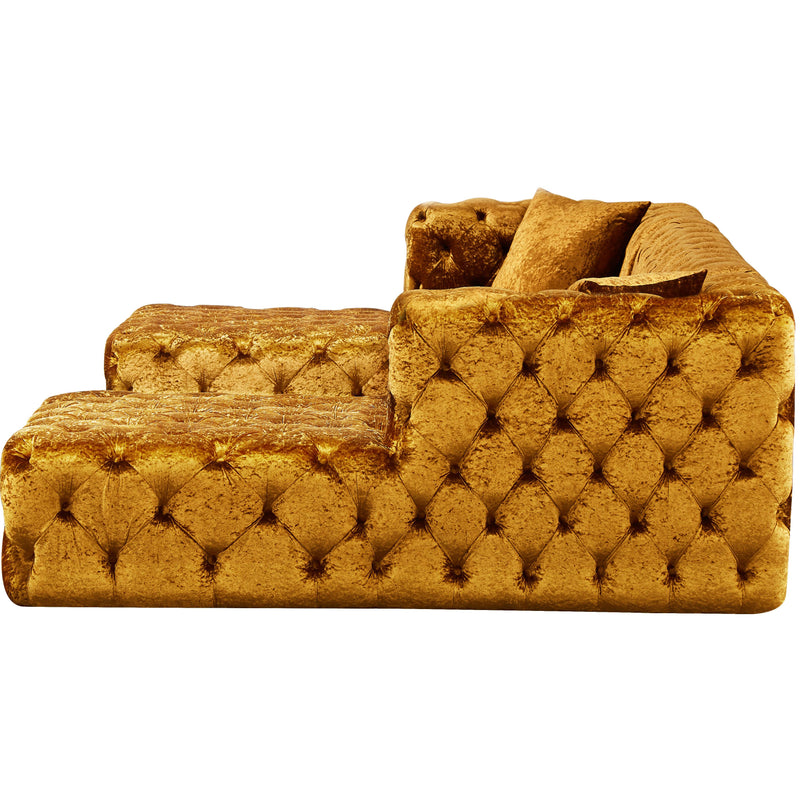 Meridian Coco Gold Velvet 3pc. Sectional (3 Boxes) IMAGE 6