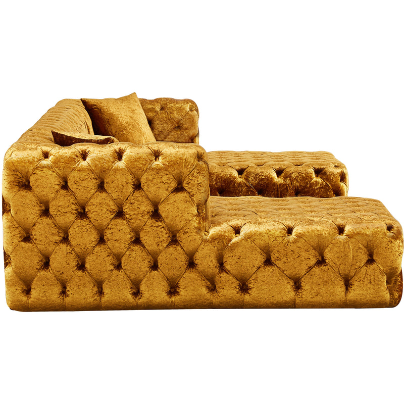Meridian Coco Gold Velvet 3pc. Sectional (3 Boxes) IMAGE 7