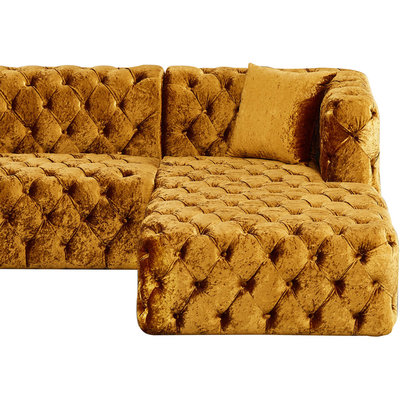 Meridian Coco Gold Velvet 3pc. Sectional (3 Boxes) IMAGE 9