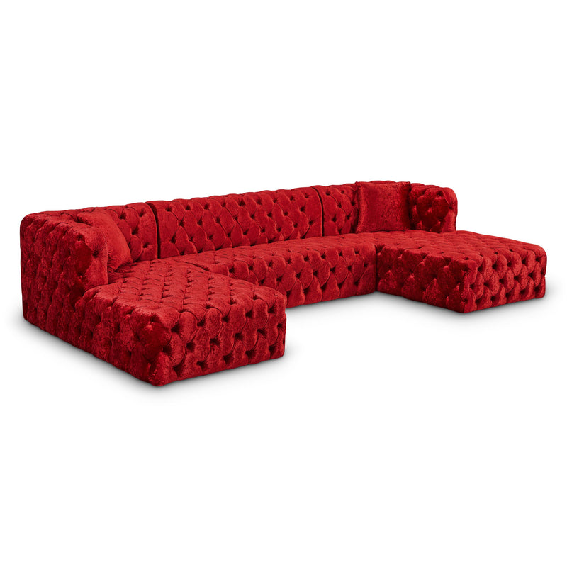 Meridian Coco Red Velvet 3pc. Sectional (3 Boxes) IMAGE 1