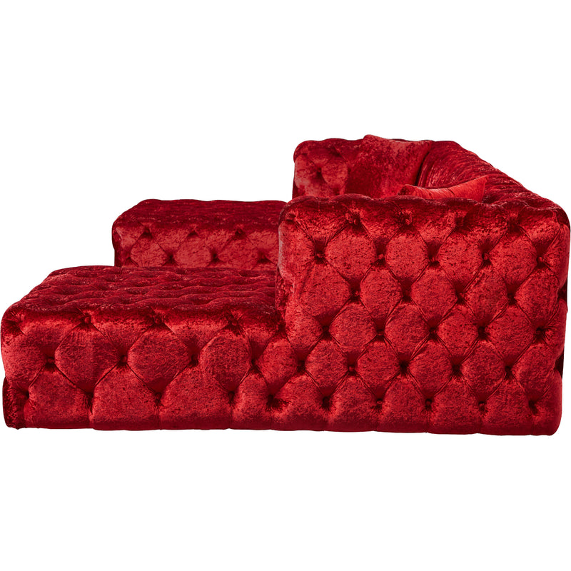 Meridian Coco Red Velvet 3pc. Sectional (3 Boxes) IMAGE 6