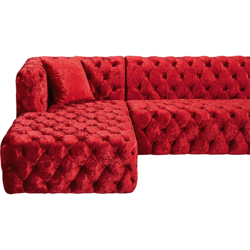 Meridian Coco Red Velvet 3pc. Sectional (3 Boxes) IMAGE 8