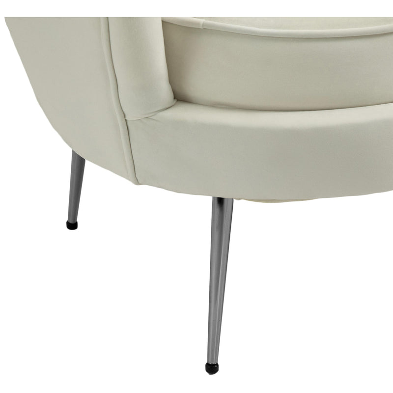 Meridian Gardenia Cream Velvet Chair IMAGE 15