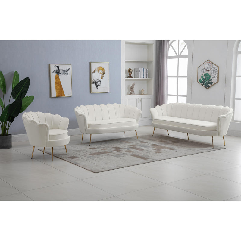 Meridian Gardenia Cream Velvet Chair IMAGE 16