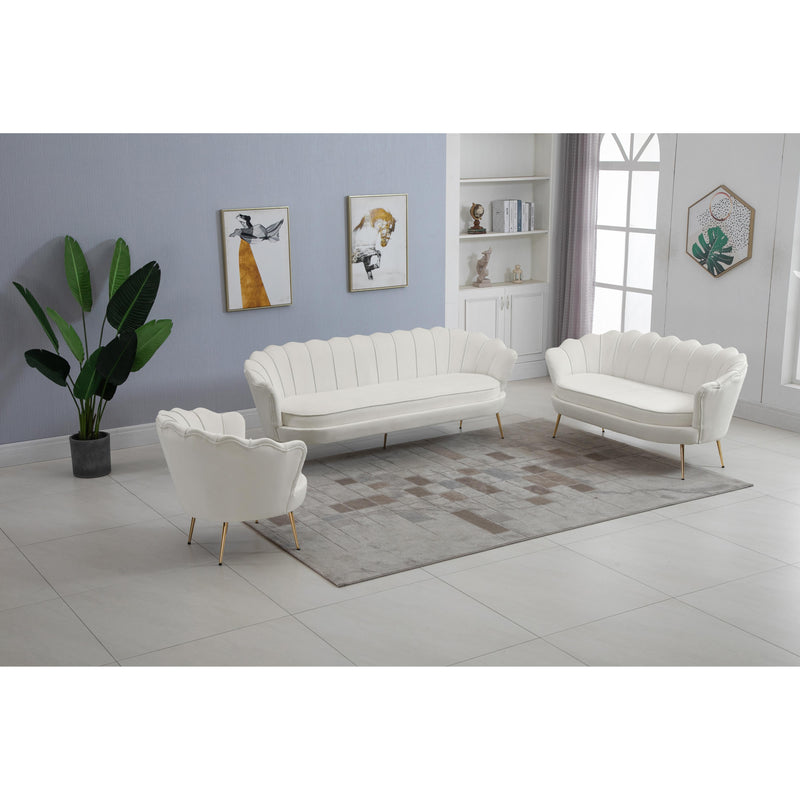 Meridian Gardenia Cream Velvet Chair IMAGE 18