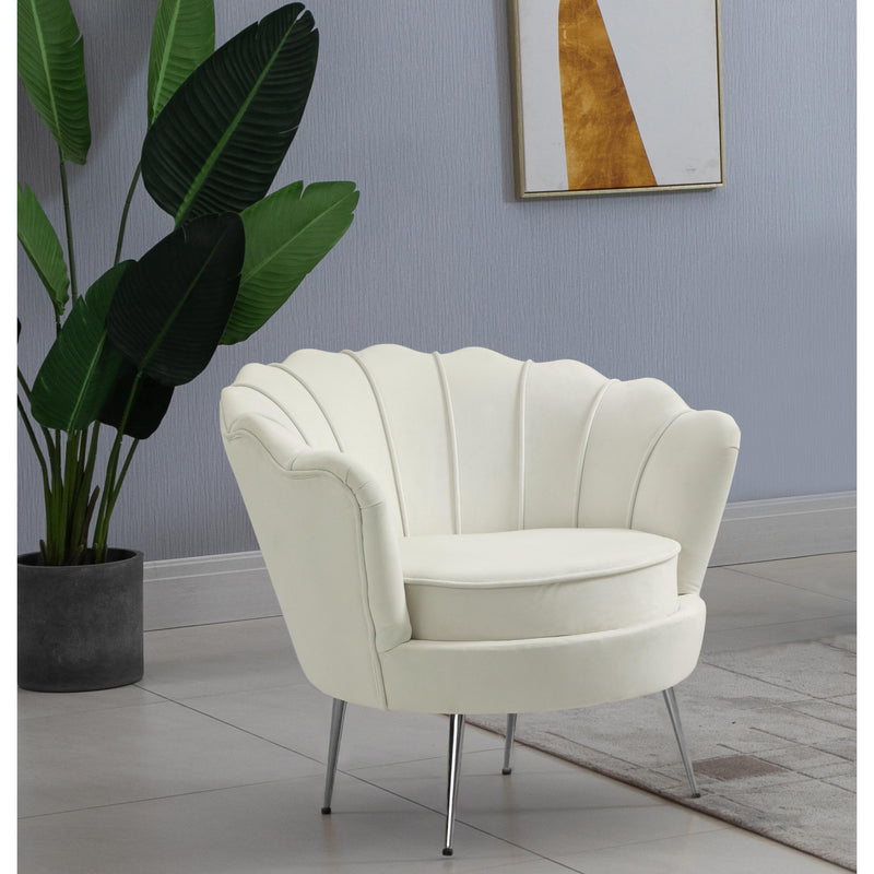 Meridian Gardenia Cream Velvet Chair IMAGE 4