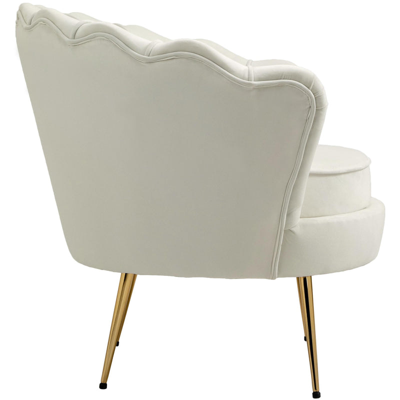 Meridian Gardenia Cream Velvet Chair IMAGE 6