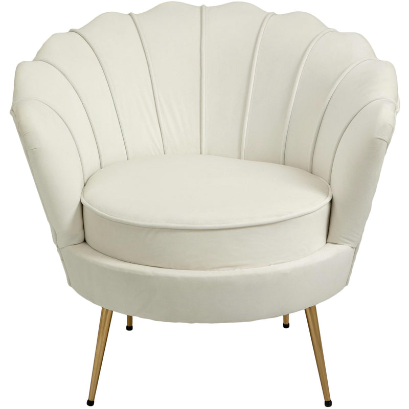 Meridian Gardenia Cream Velvet Chair IMAGE 8