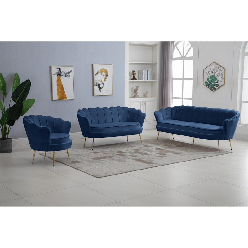 Meridian Gardenia Navy Velvet Chair IMAGE 16