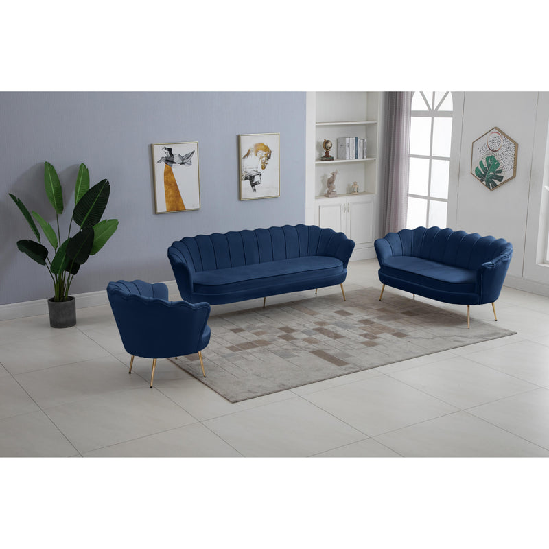 Meridian Gardenia Navy Velvet Chair IMAGE 18