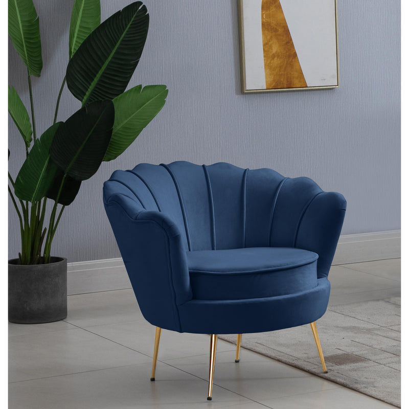 Meridian Gardenia Navy Velvet Chair IMAGE 3