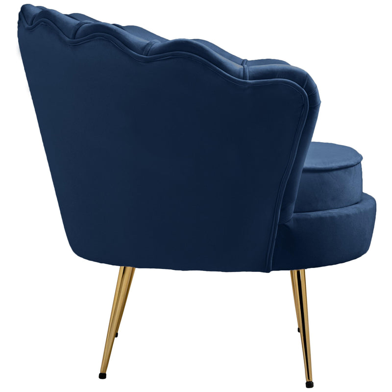 Meridian Gardenia Navy Velvet Chair IMAGE 6