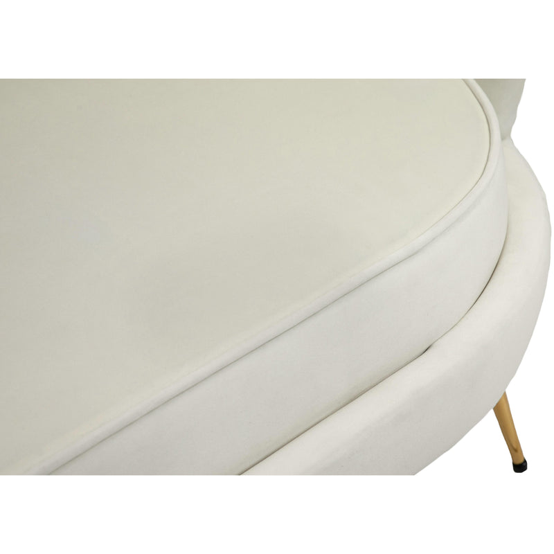 Meridian Gardenia Cream Velvet Loveseat IMAGE 13