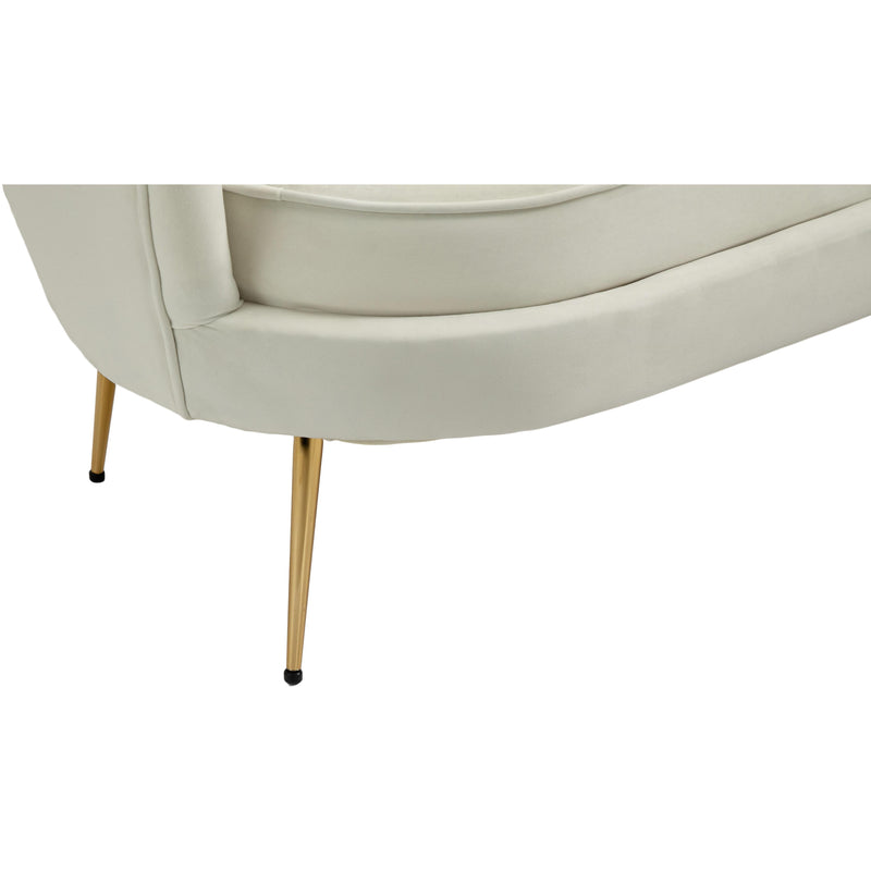 Meridian Gardenia Cream Velvet Loveseat IMAGE 14