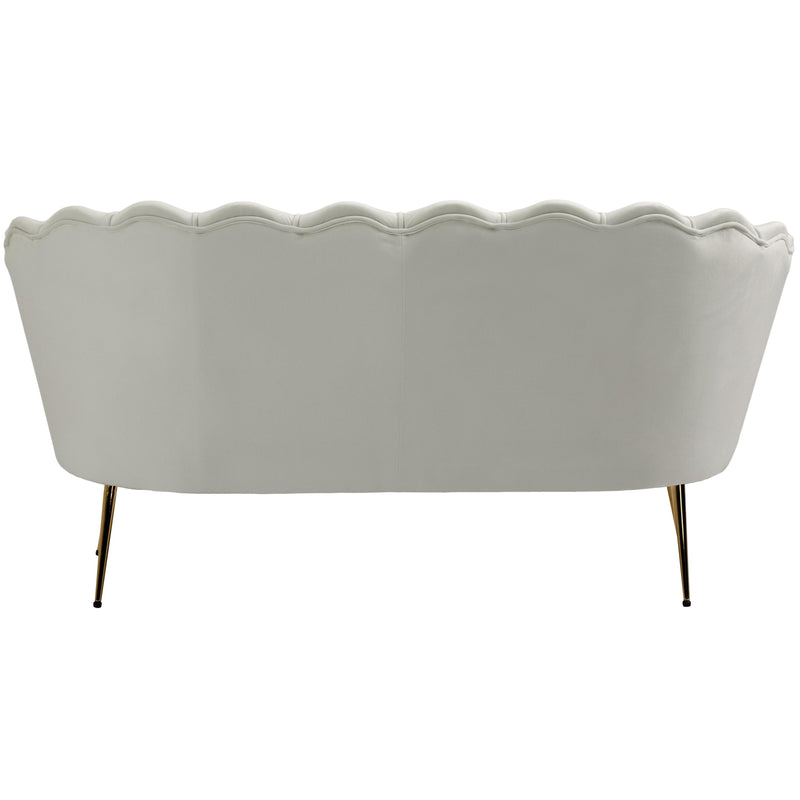 Meridian Gardenia Cream Velvet Loveseat IMAGE 5