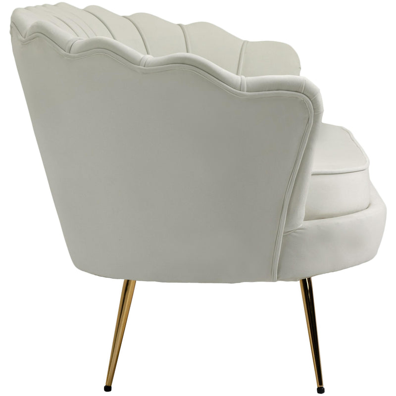 Meridian Gardenia Cream Velvet Loveseat IMAGE 6