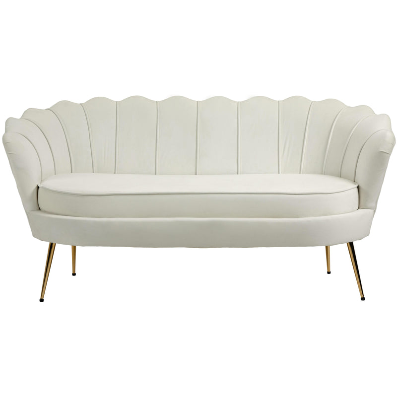 Meridian Gardenia Cream Velvet Loveseat IMAGE 7