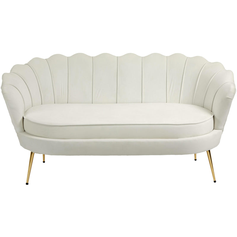 Meridian Gardenia Cream Velvet Loveseat IMAGE 8