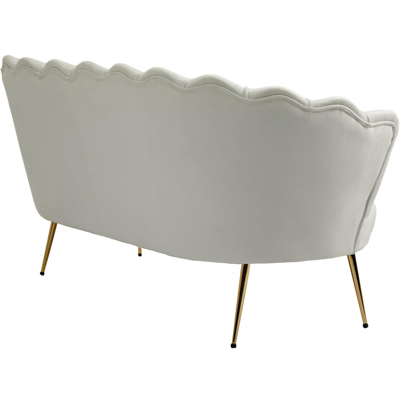 Meridian Gardenia Cream Velvet Loveseat IMAGE 9