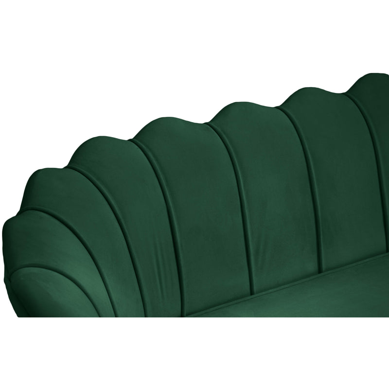 Meridian Gardenia Green Velvet Loveseat IMAGE 11