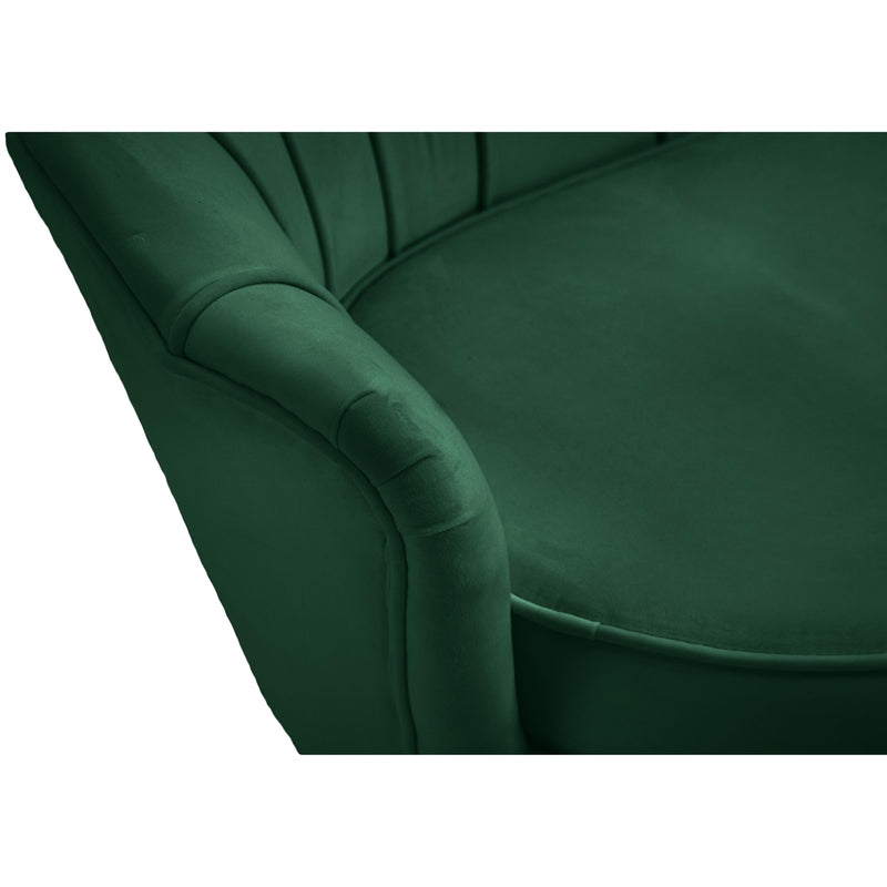 Meridian Gardenia Green Velvet Loveseat IMAGE 12