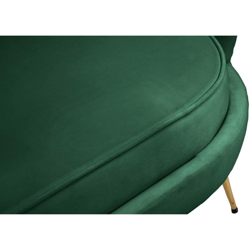 Meridian Gardenia Green Velvet Loveseat IMAGE 13