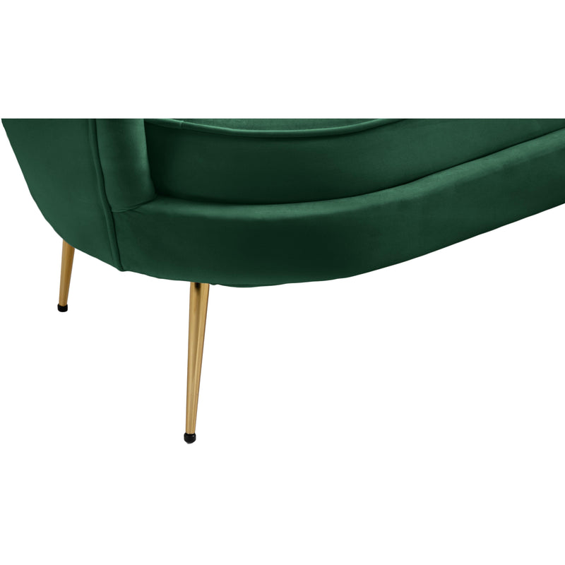 Meridian Gardenia Green Velvet Loveseat IMAGE 14