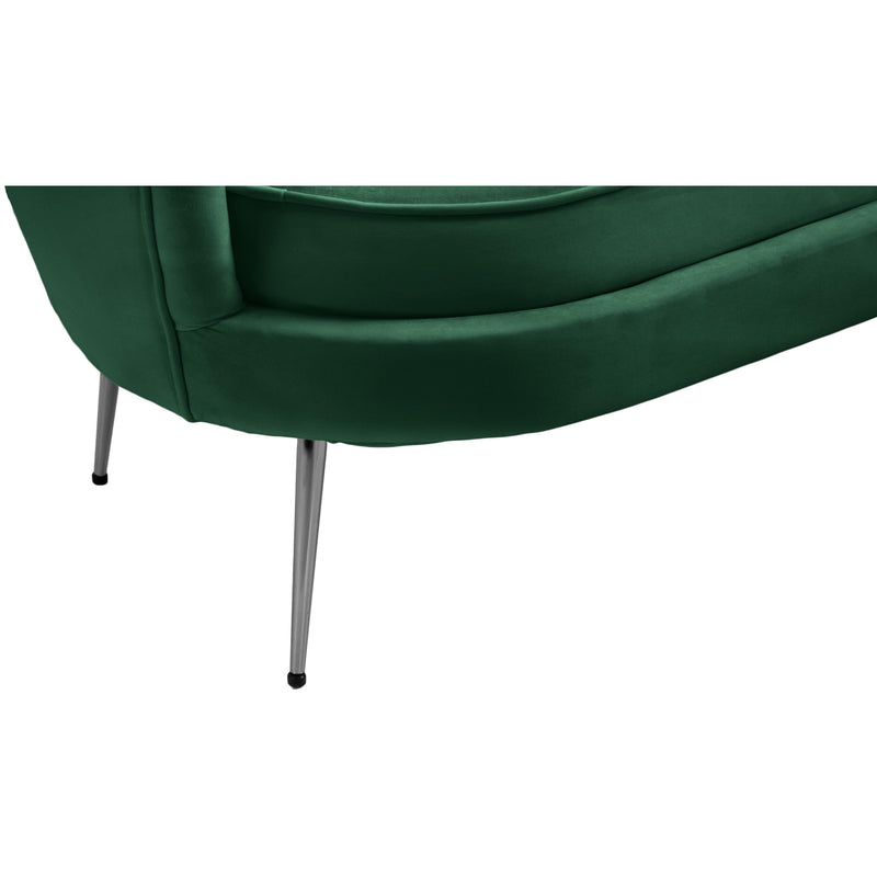 Meridian Gardenia Green Velvet Loveseat IMAGE 15