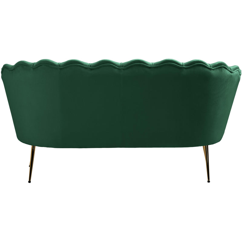 Meridian Gardenia Green Velvet Loveseat IMAGE 5