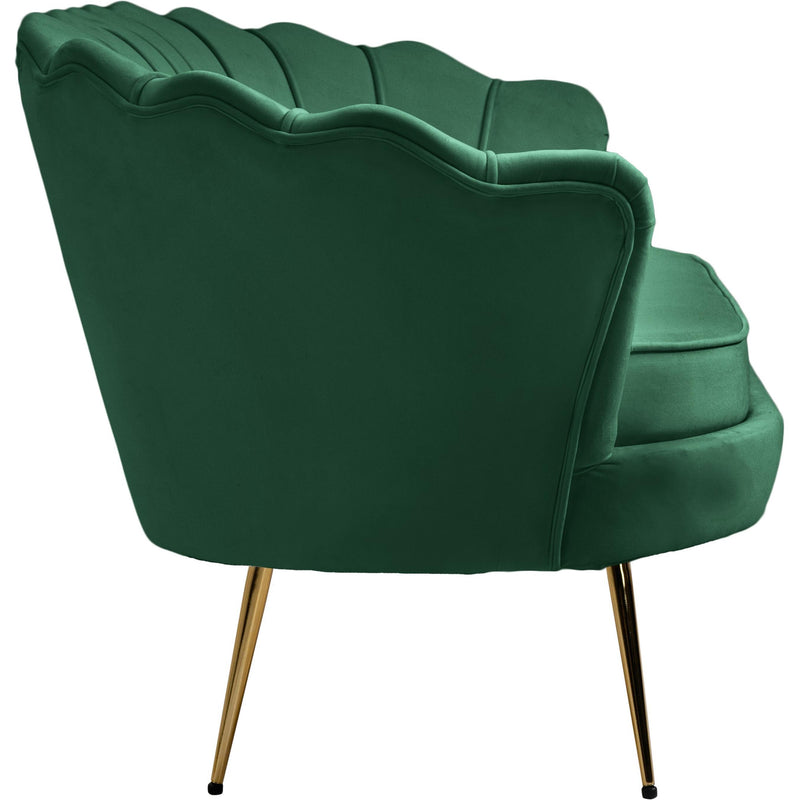 Meridian Gardenia Green Velvet Loveseat IMAGE 6