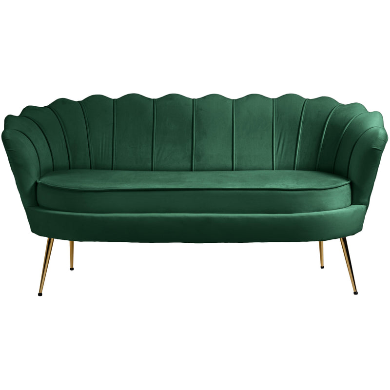 Meridian Gardenia Green Velvet Loveseat IMAGE 7