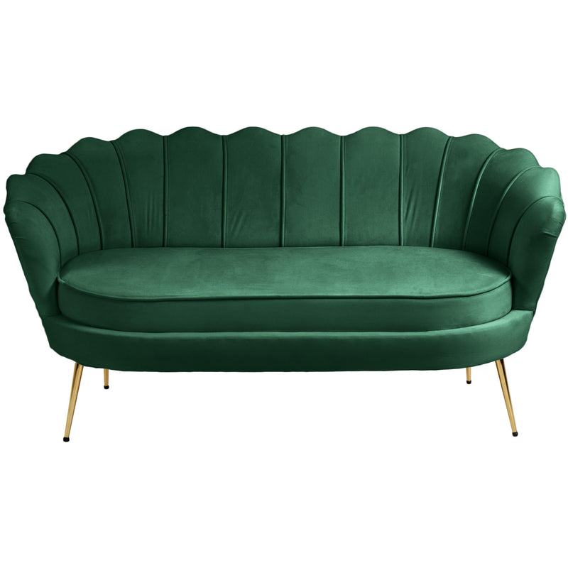 Meridian Gardenia Green Velvet Loveseat IMAGE 8