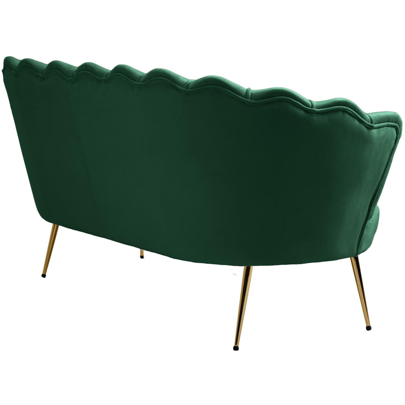 Meridian Gardenia Green Velvet Loveseat IMAGE 9