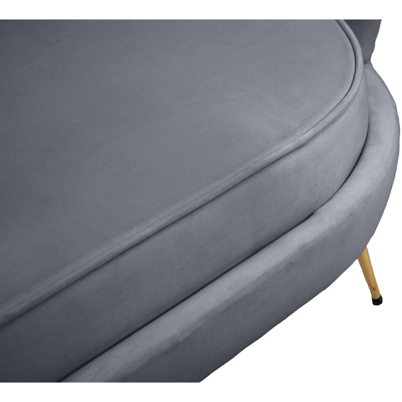 Meridian Gardenia Grey Velvet Loveseat IMAGE 13