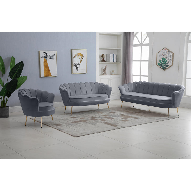 Meridian Gardenia Grey Velvet Loveseat IMAGE 16